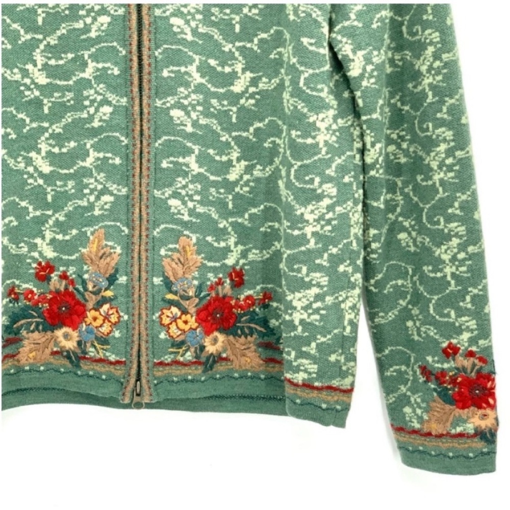 Pendleton Cardigan Sweater Vintage 80’s Romantic Rose Embroidered Women’s Medium - Picture 4 of 15